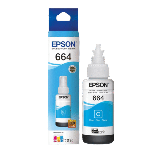 TINTA ORIGINAL EPSON T664220 CYAN L110/L120/L200/L210/L300/L310/L350/L355/L365/L375